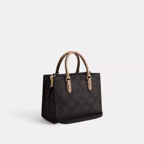 Maggie Small Tote Bag in Blocked Signature Canvas