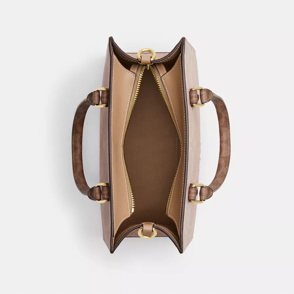 Maggie Small Tote Bag in Blocked Signature Canvas