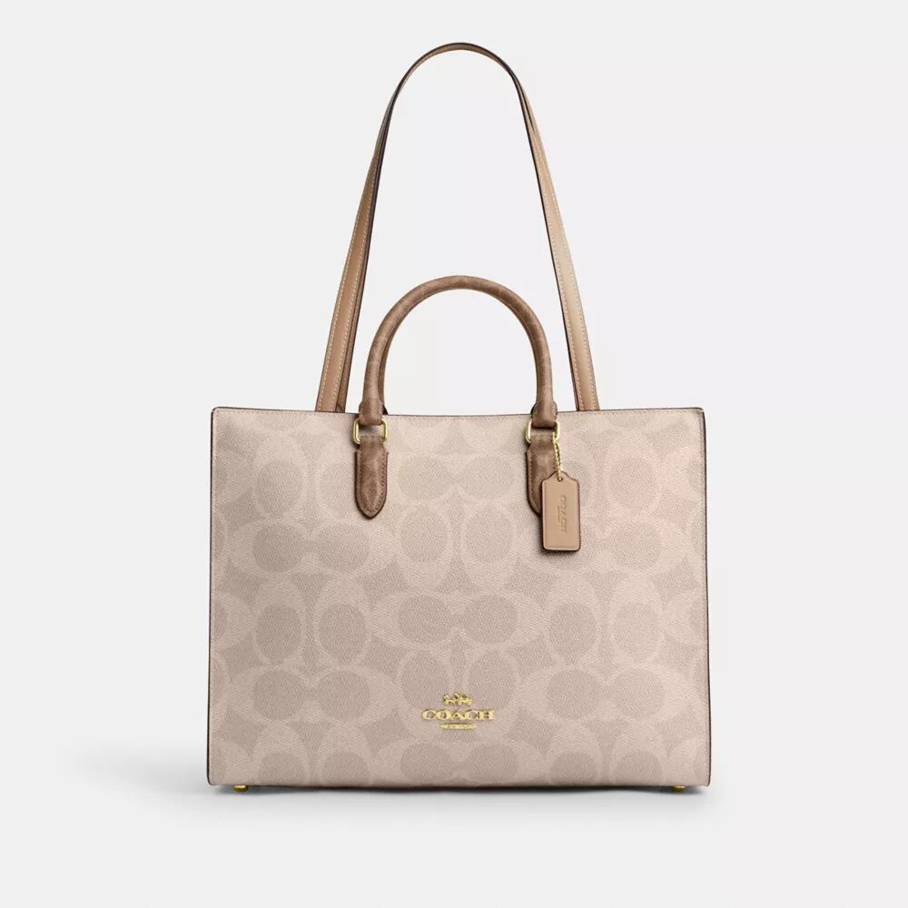 Maggie Tote Bag in Blocked Signature Canvas