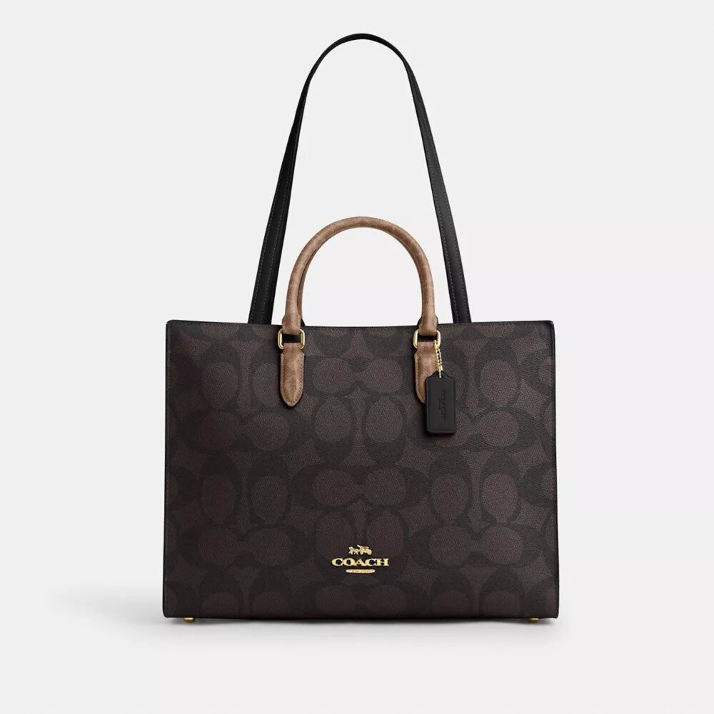 Maggie Tote Bag in Blocked Signature Canvas