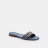 Margot Flat Sandal in Crystal Signature Denim