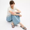 Margot Flat Sandal in Crystal Signature Denim