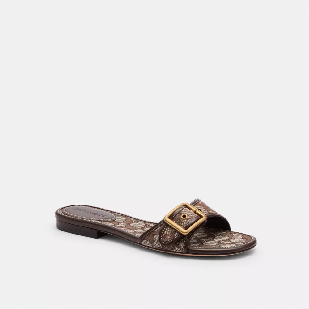 Margot Flat Sandal in Signature Jacquard