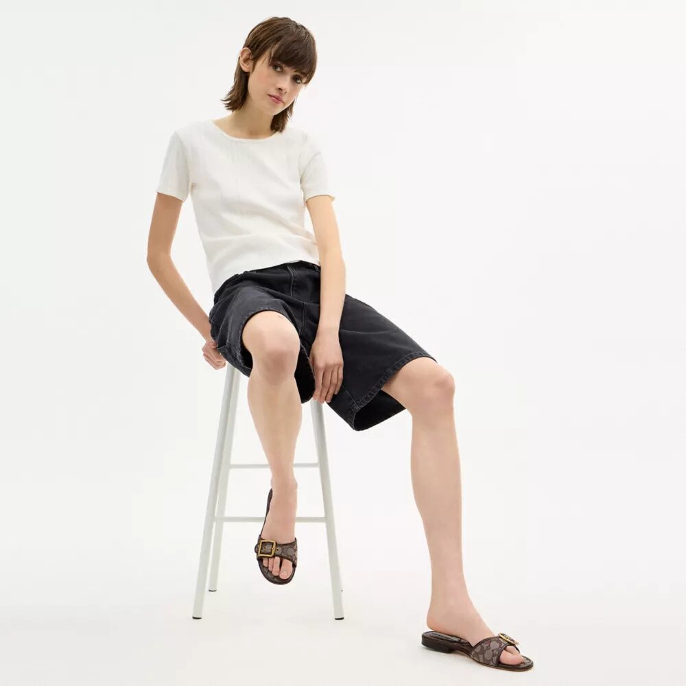 Margot Flat Sandal in Signature Jacquard