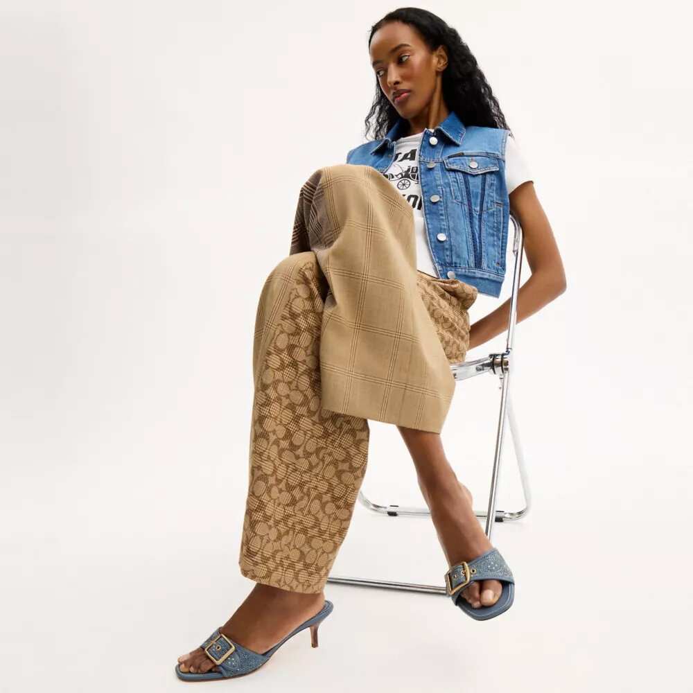 Margot Sandal in Crystal Signature Denim
