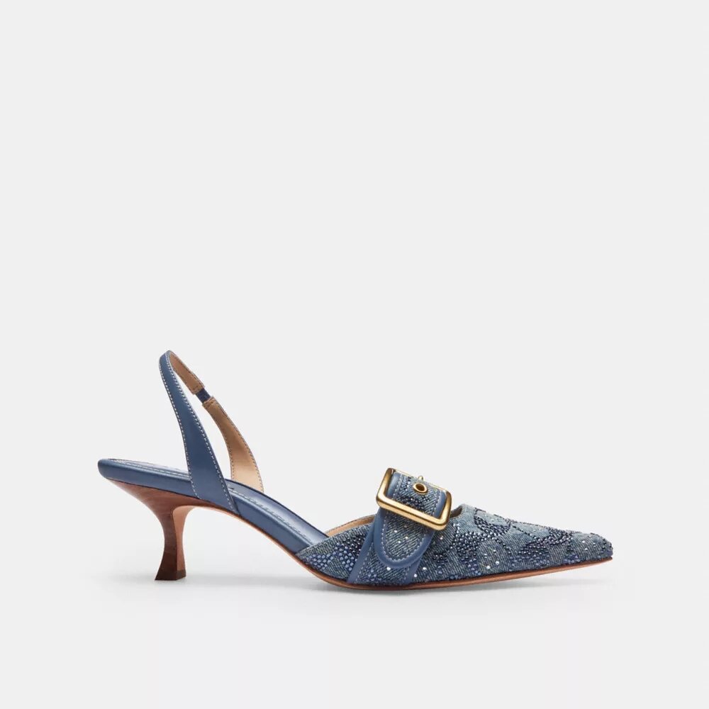 Margot Slingback in Crystal Signature Denim