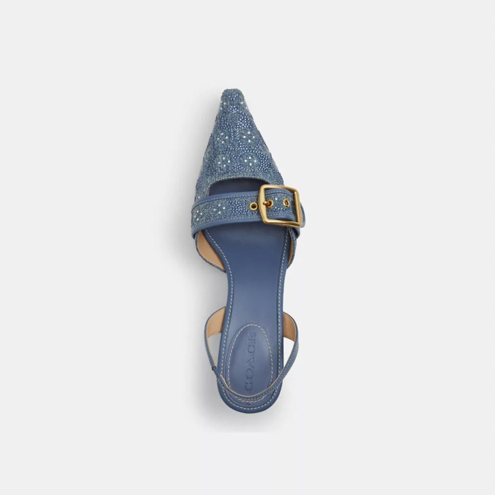 Margot Slingback in Crystal Signature Denim
