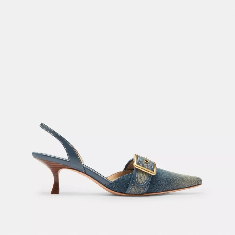 Margot Slingback in Loved Denim
