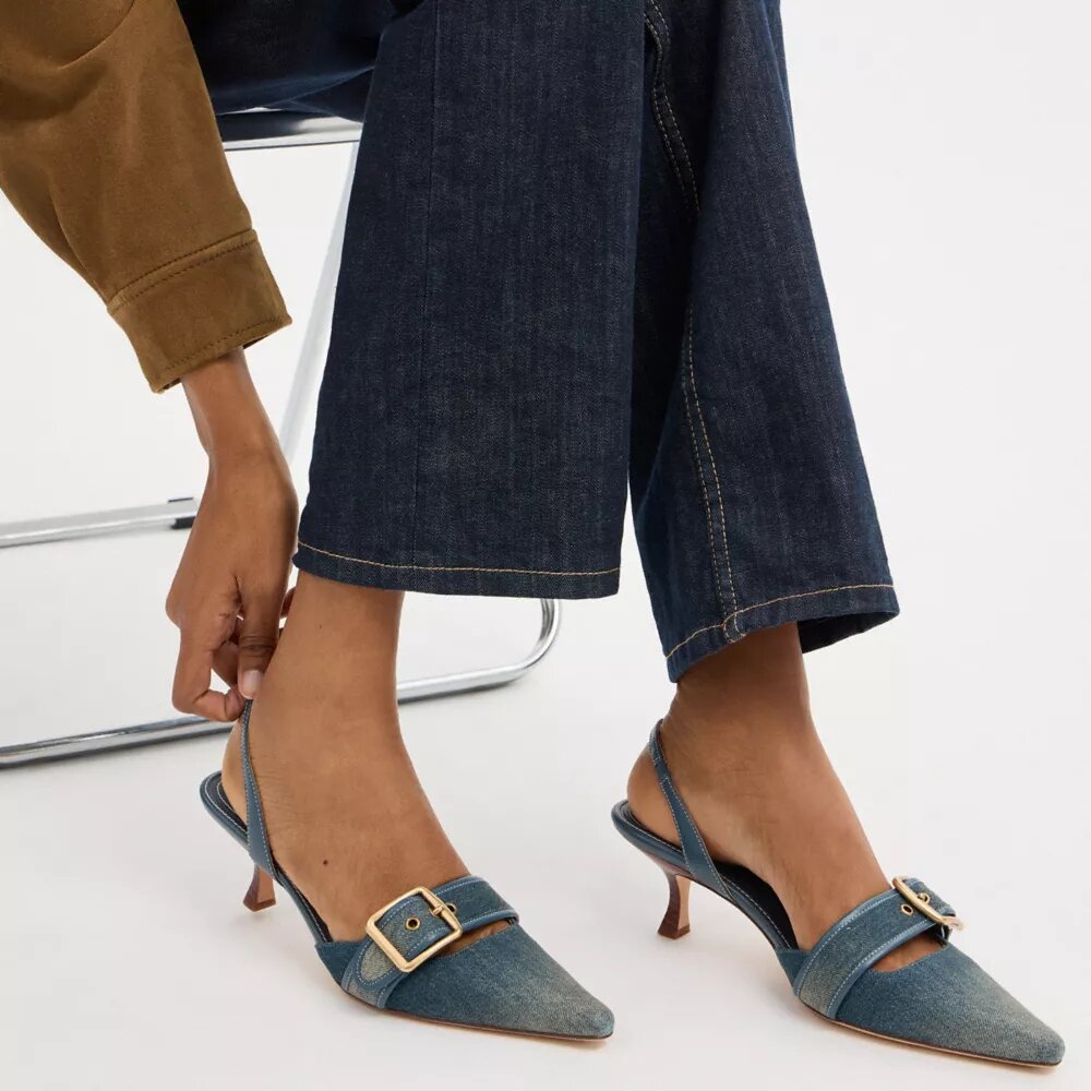 Margot Slingback in Loved Denim
