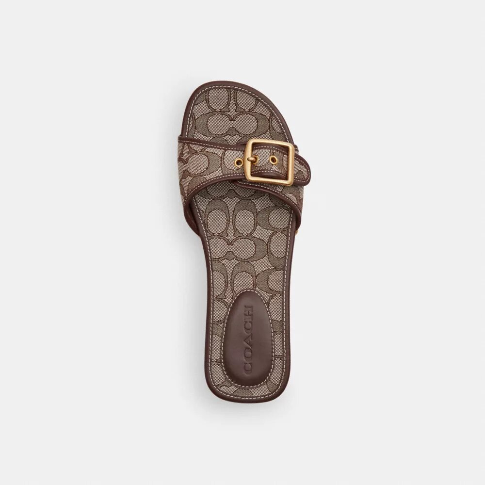 Margot Wooden Sandal in Signature Jacquard