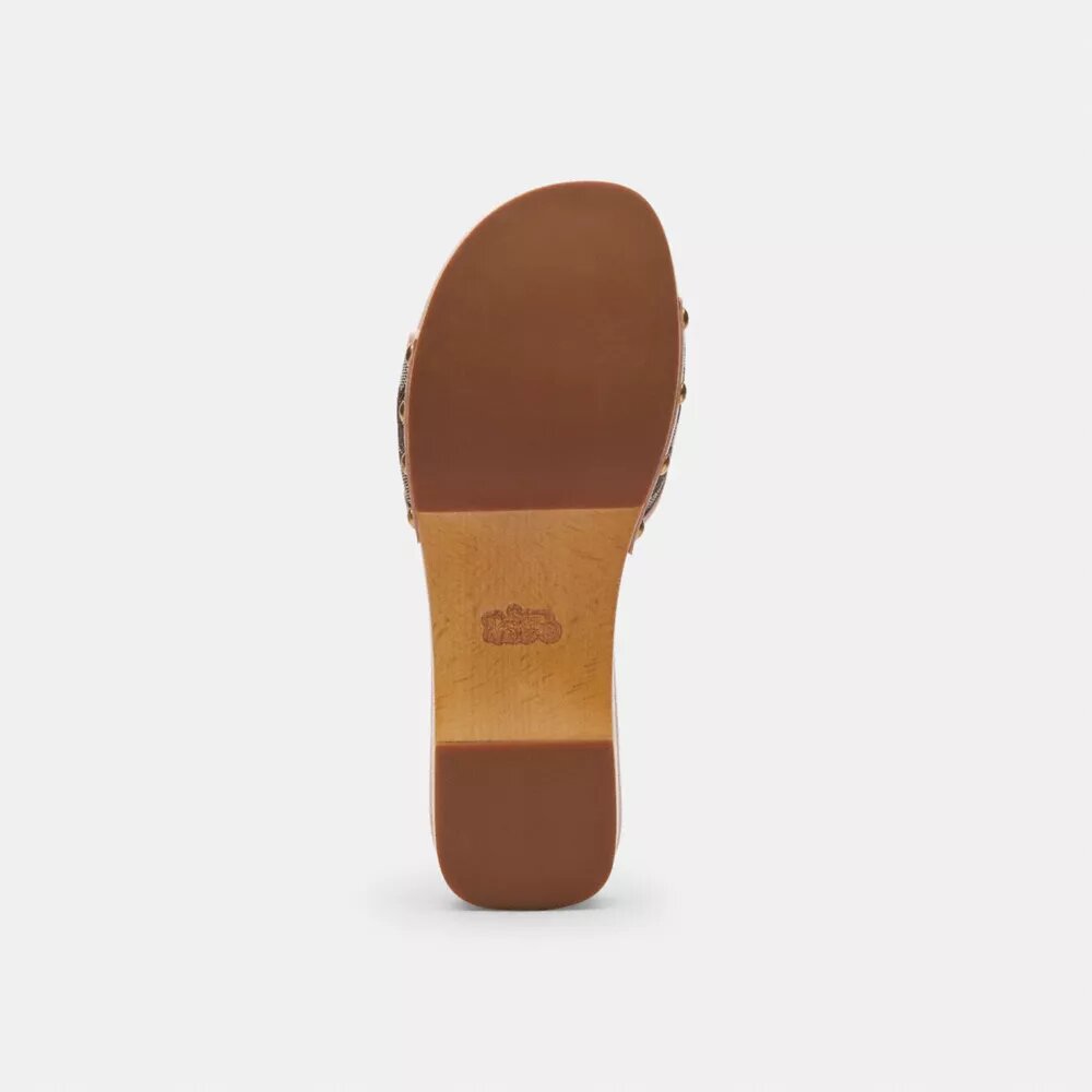 Margot Wooden Sandal in Signature Jacquard