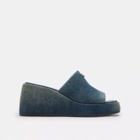 Marie Platform Sandal in Loved Denim
