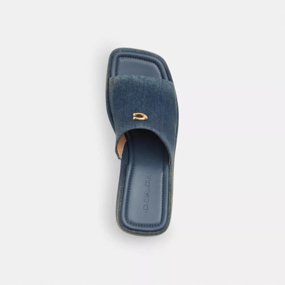 Marie Platform Sandal in Loved Denim