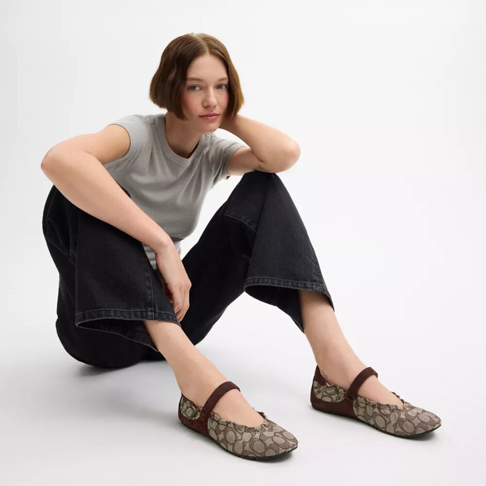Mary Jane Sneaker in Signature Jacquard