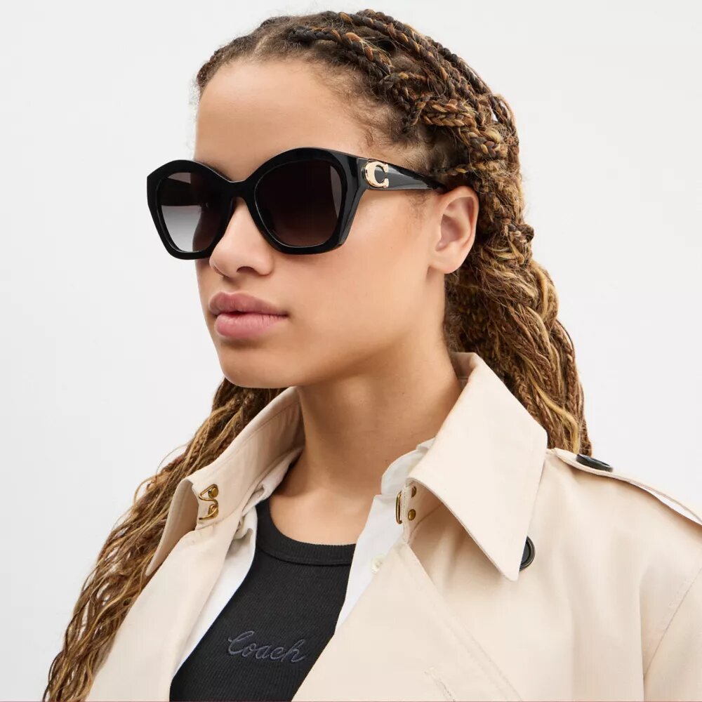 Maxi Sculpted C Oversized Geometric Sunglasses