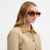 Maxi Sculpted C Oversized Rectangle Sunglasses