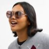 Maxi Sculpted C Oversized Round Sunglasses