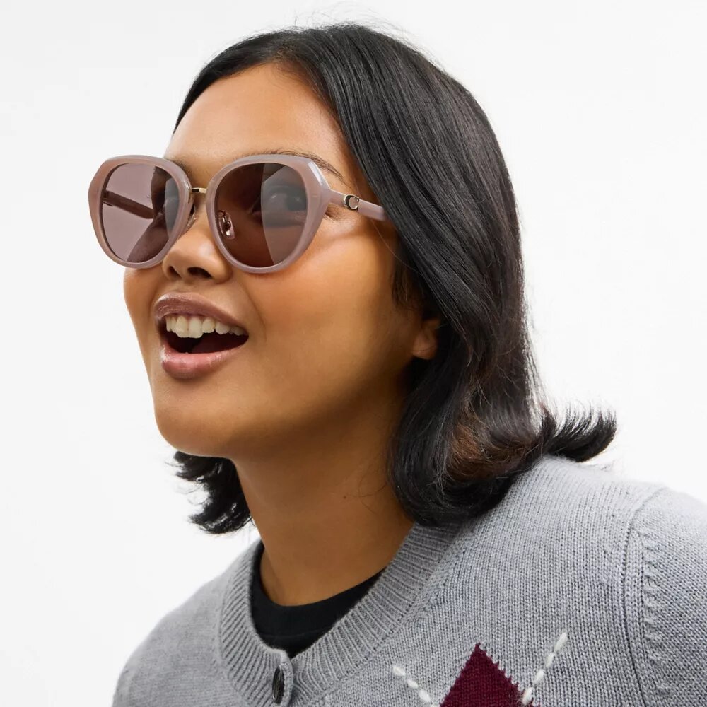 Maxi Sculpted C Oversized Round Sunglasses