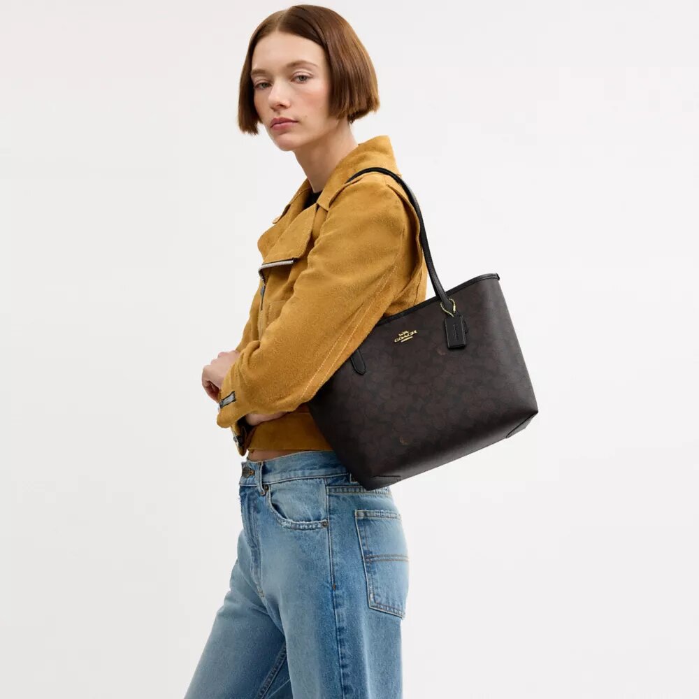Medium City Tote Bag in Signature Canvas