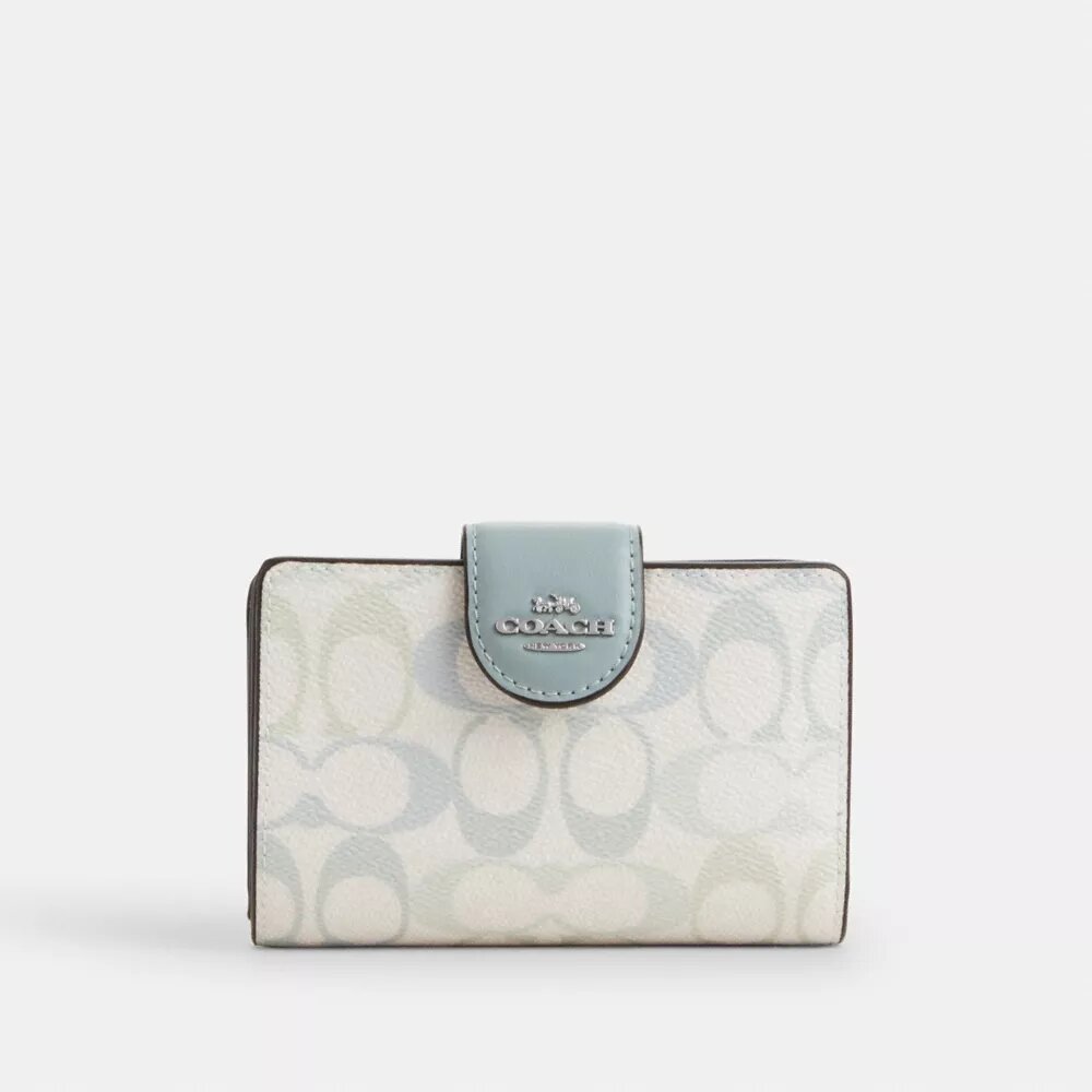 Medium Corner Zip Wallet in Signature Canvas