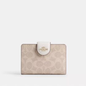 Medium Corner Zip Wallet in Signature Canvas