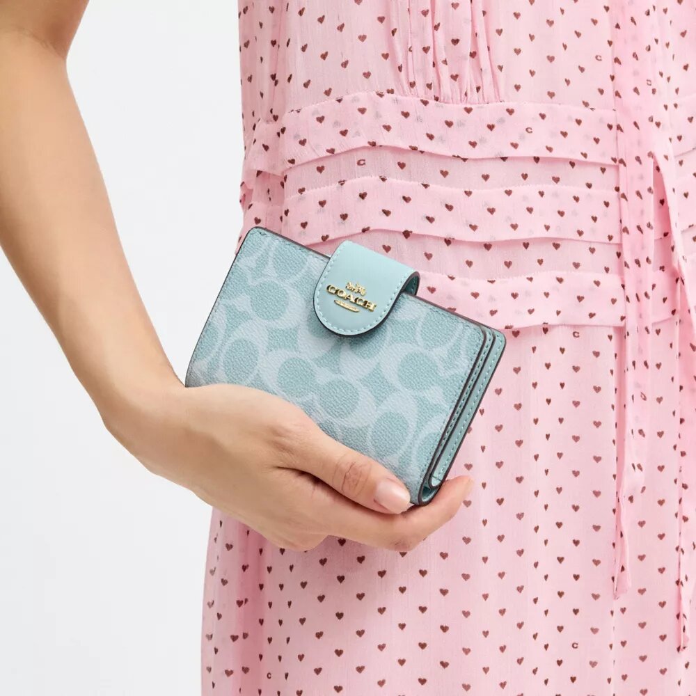 Medium Corner Zip Wallet in Signature Canvas