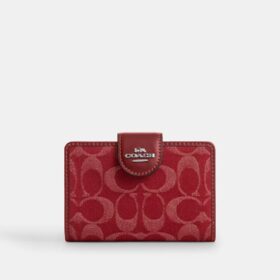 Medium Corner Zip Wallet in Signature Denim