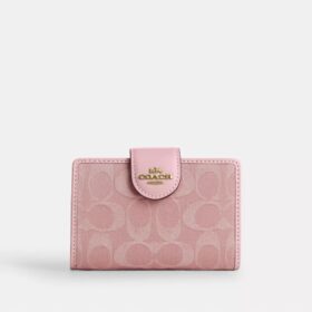 Medium Corner Zip Wallet in Signature Denim