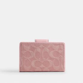 Medium Corner Zip Wallet in Signature Denim
