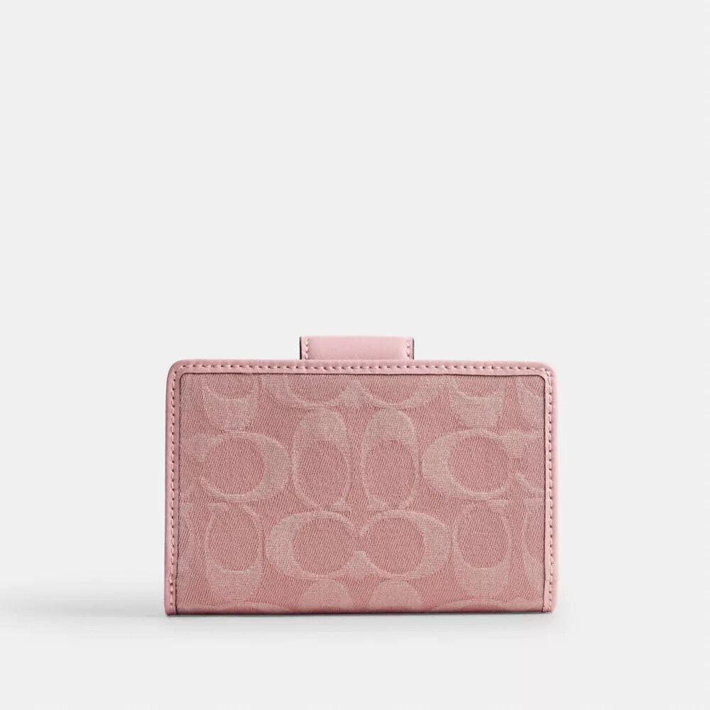 Medium Corner Zip Wallet in Signature Denim