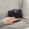 Medium Corner Zip Wallet in Signature Denim