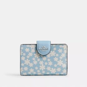 Medium Corner Zip Wallet with Floral Print
