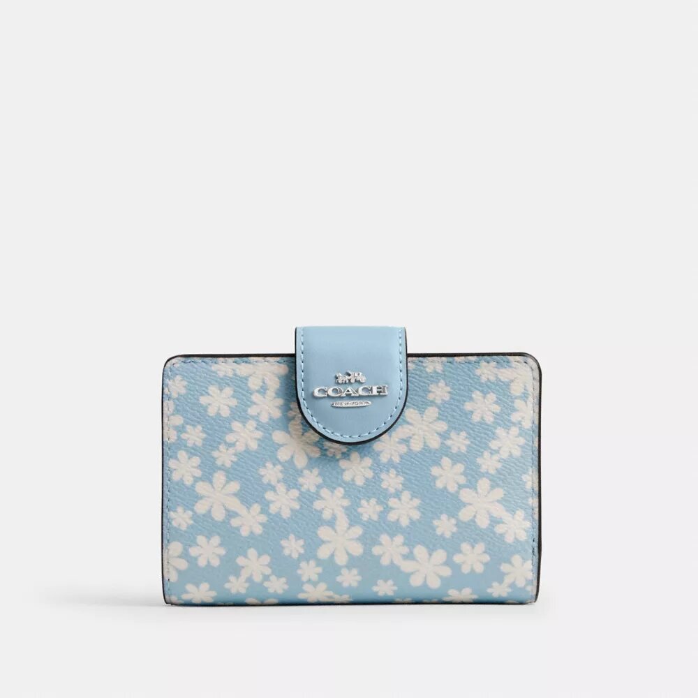 Medium Corner Zip Wallet with Floral Print