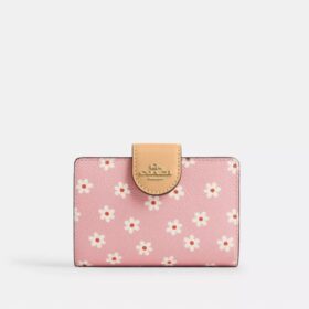 Medium Corner Zip Wallet with Floral Print