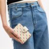 Medium Corner Zip Wallet with Floral Print