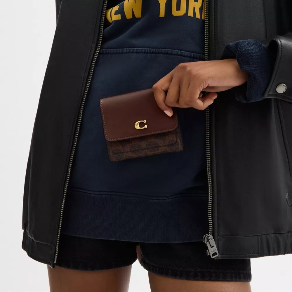 Mila Small Flap Wallet in Signature Canvas