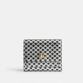 Mila Small Flap Wallet with Heart Print