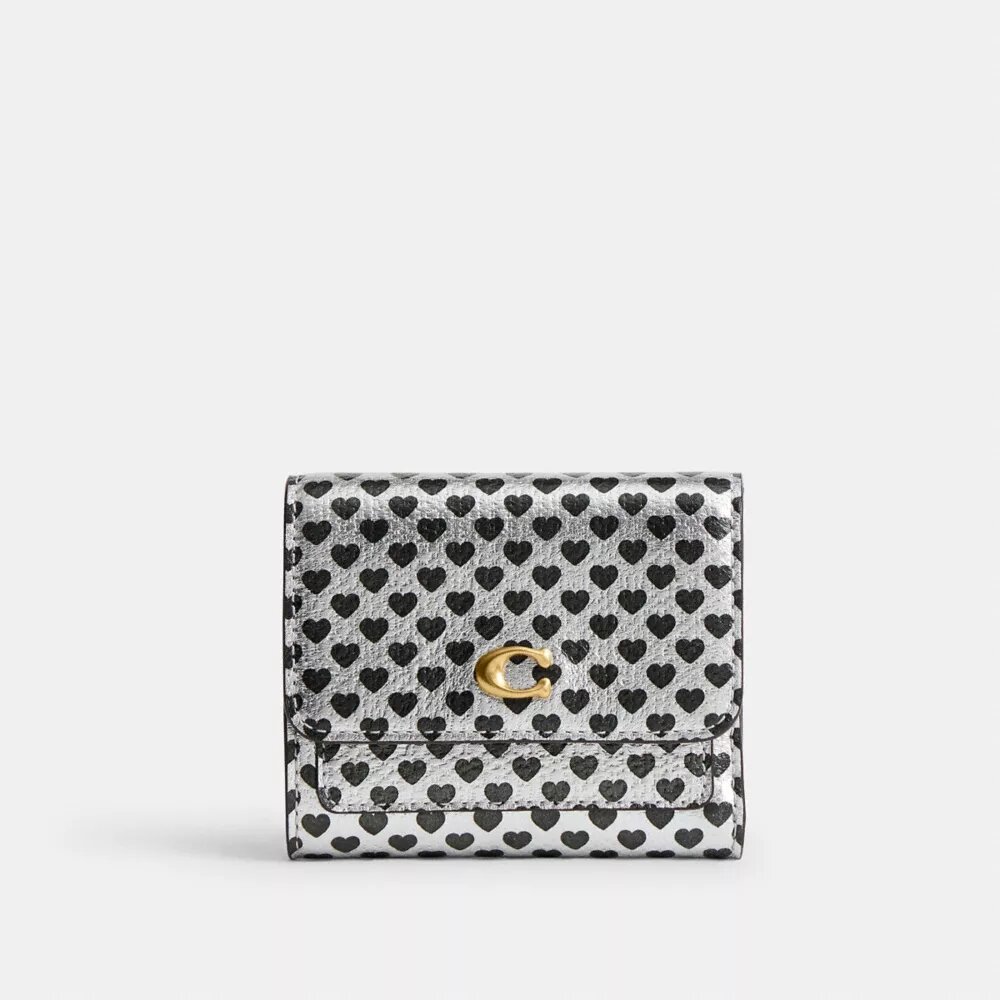 Mila Small Flap Wallet with Heart Print
