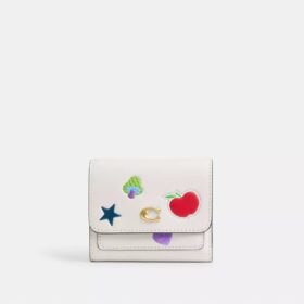 Mila Small Flap Wallet with Sticker Print