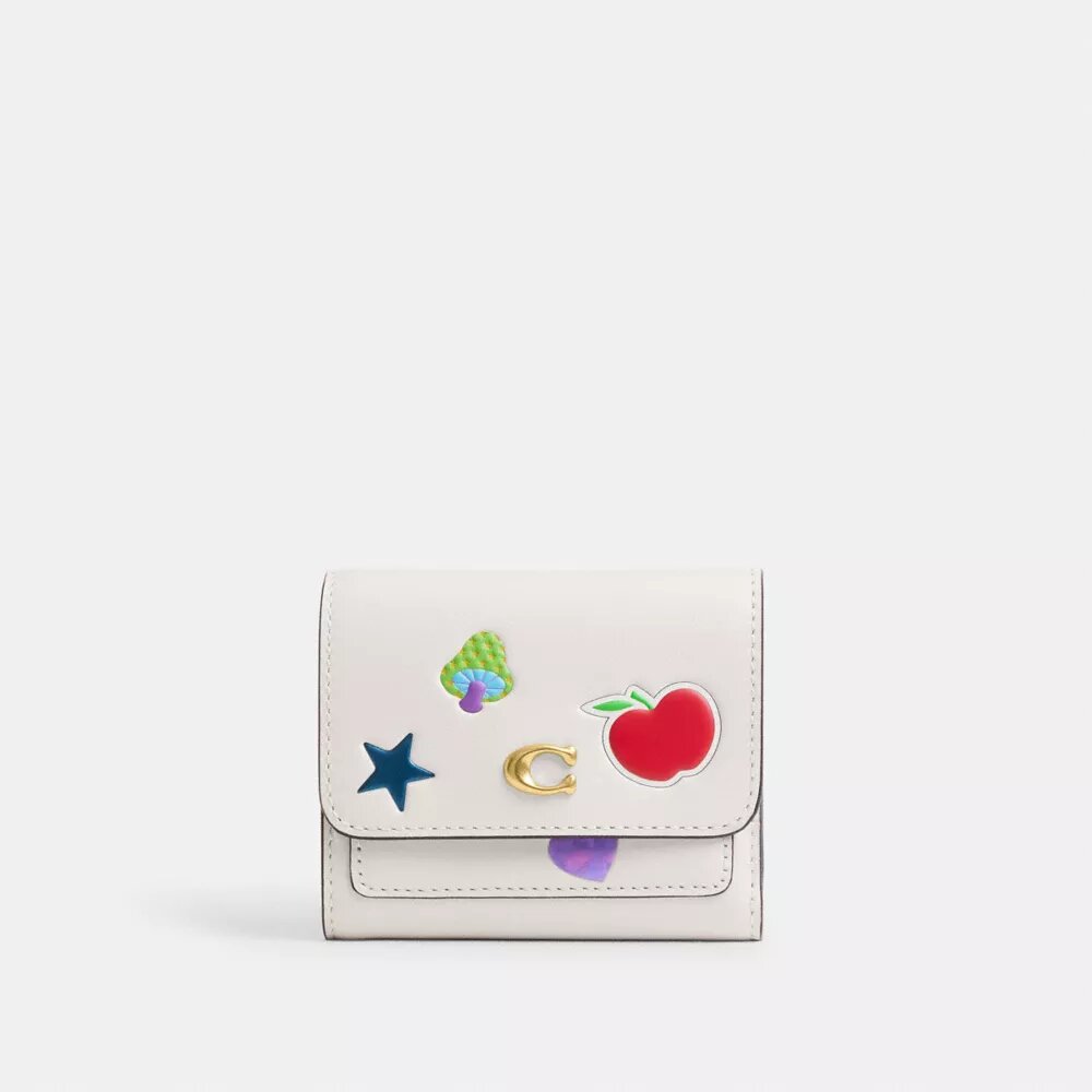 Mila Small Flap Wallet with Sticker Print