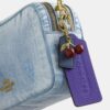 Mini Carey Crossbody Bag in Loved Denim with Charms