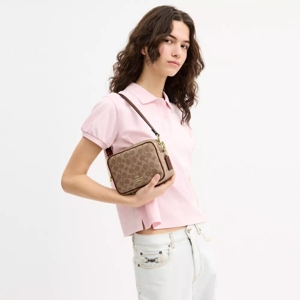 Mini Carey Crossbody Bag in Signature Canvas