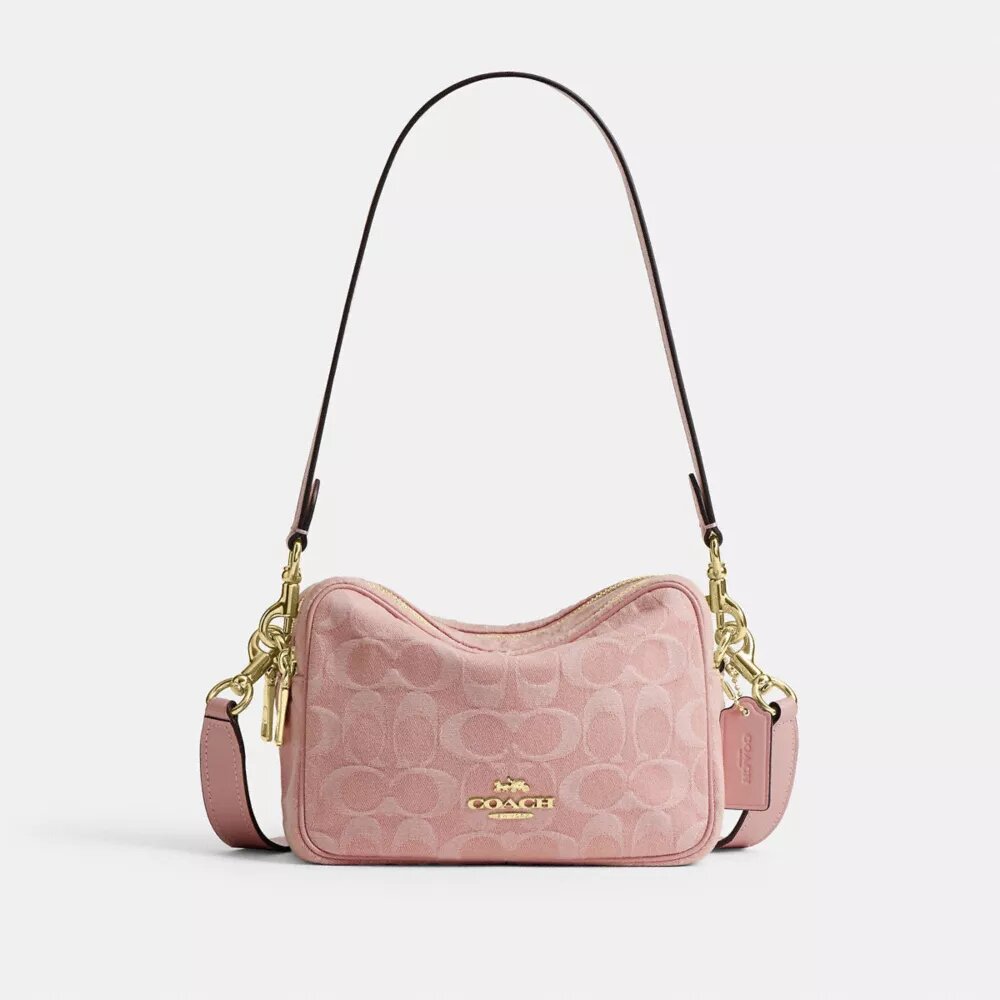 Mini Carey Crossbody Bag in Signature Denim