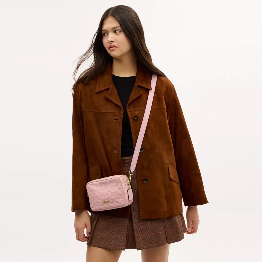 Mini Carey Crossbody Bag in Signature Denim
