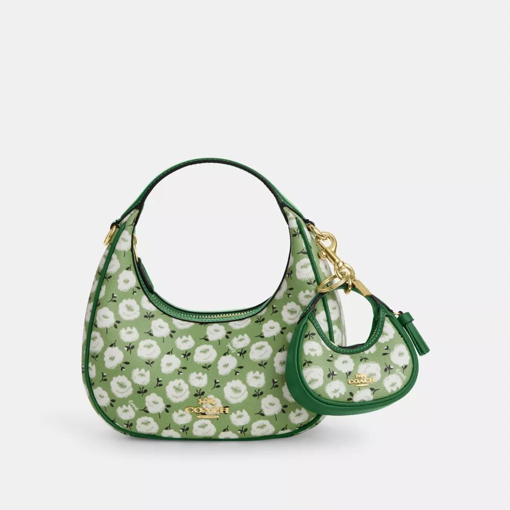 Mini Carmen Bag Charm with Floral Print