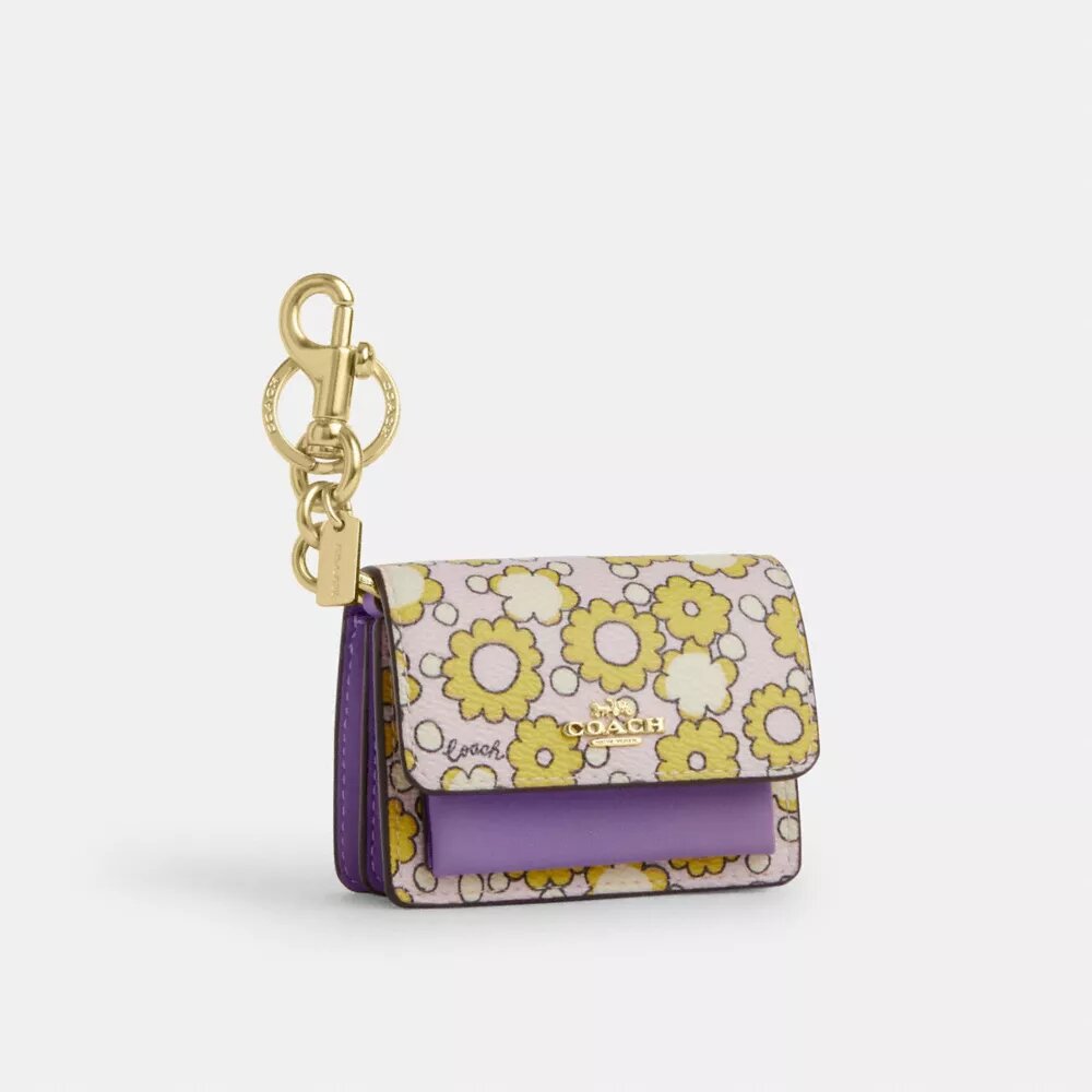 Mini Klare Bag Charm with Blocked Floral Print