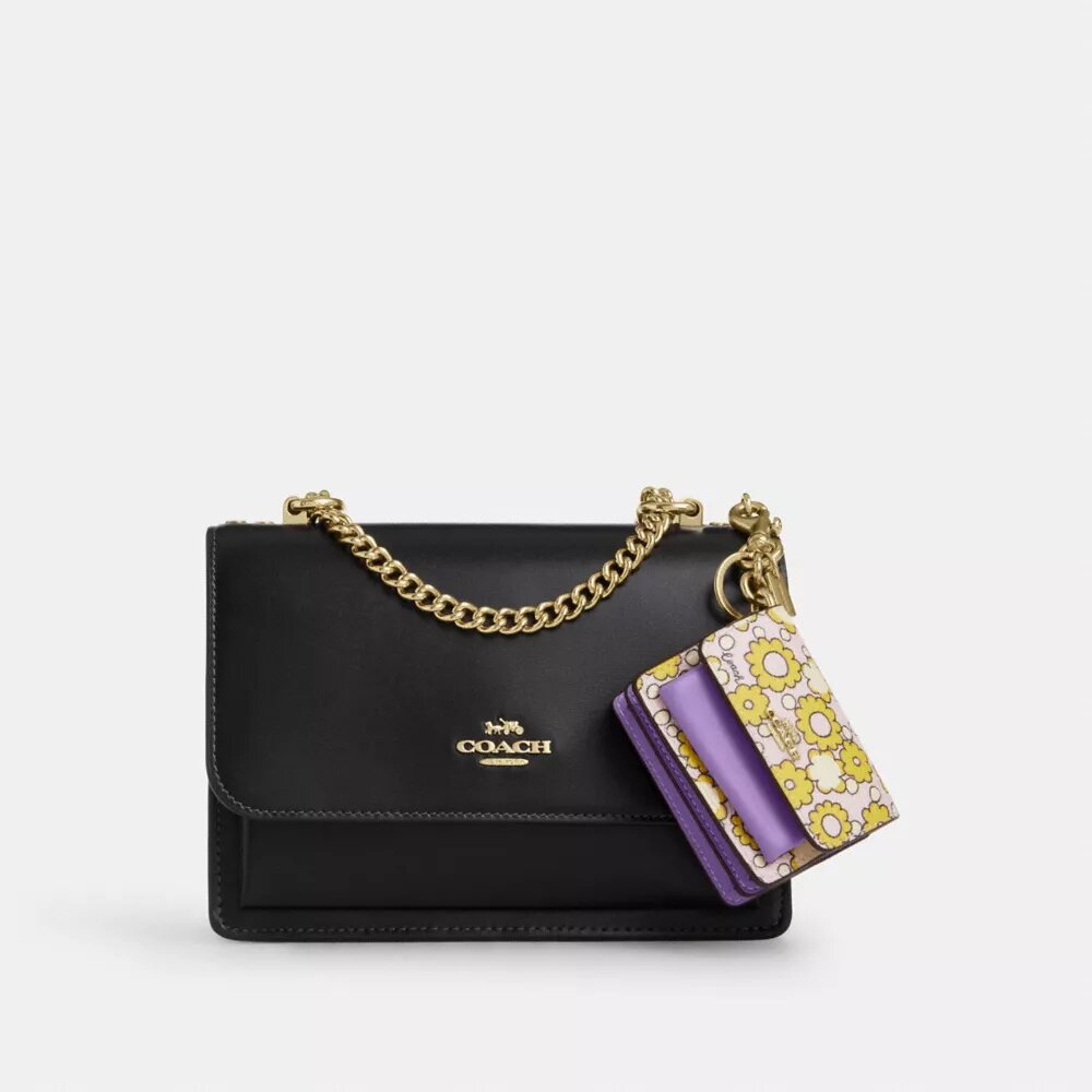 Mini Klare Bag Charm with Blocked Floral Print