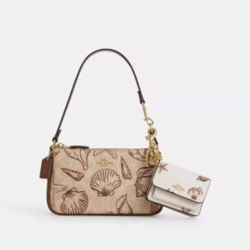 Mini Klare Bag Charm with Shell Print