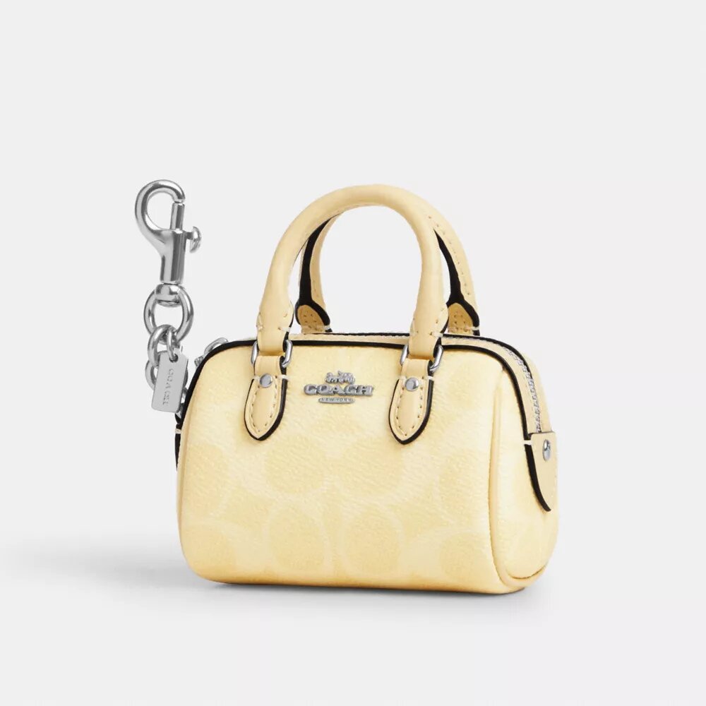 Mini Rowan Bag Charm in Signature Canvas