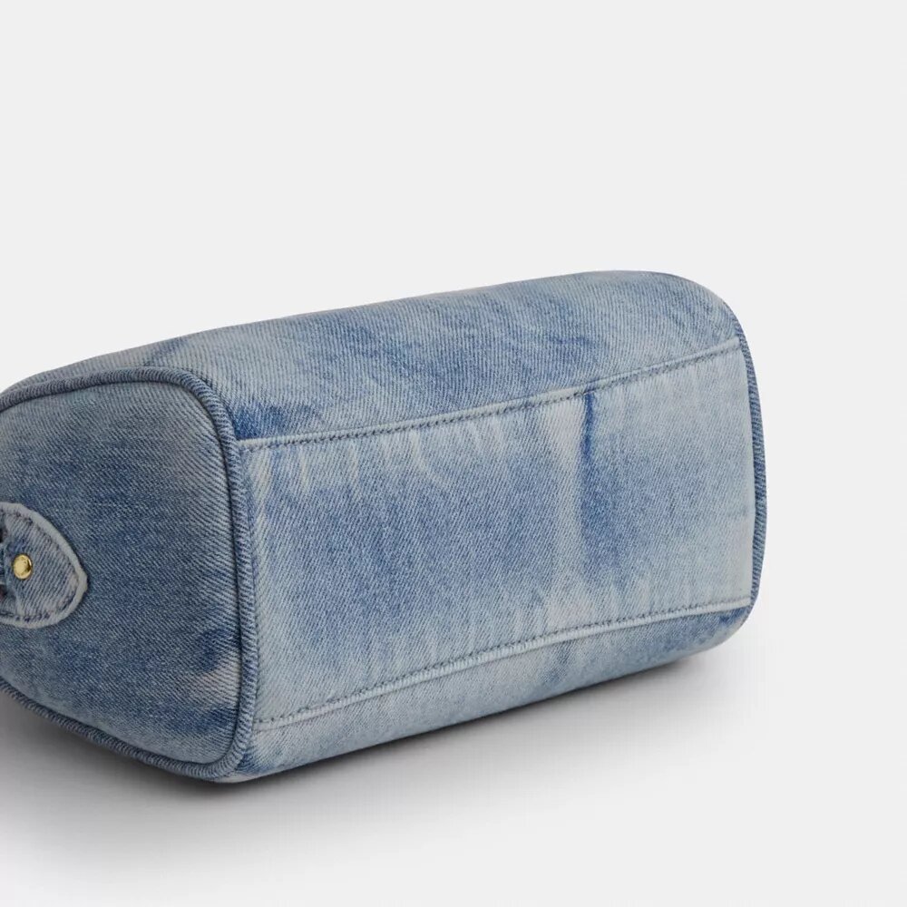 Mini Rowan Crossbody Bag in Loved Denim with Charms